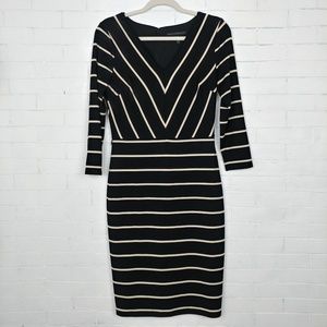 White House Black Market Dress Fitted Black Sz 6